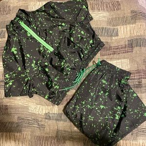 Short Sleeves Collar Crop Top Drawstring pant’s (set)